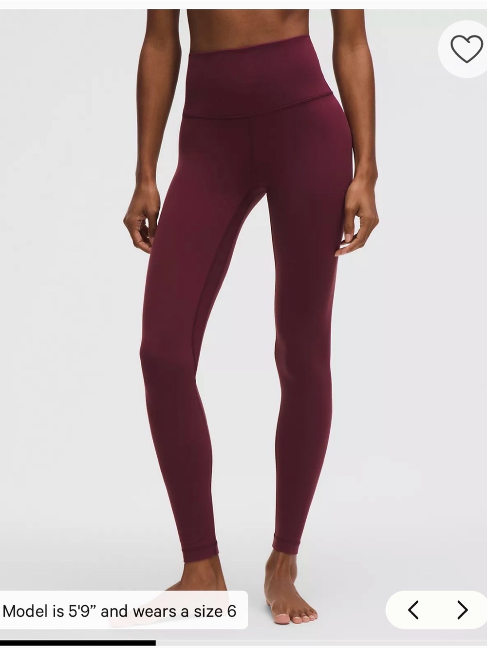 lululemon athletica Women's Burgundy Leggings - Picture 2 of 5